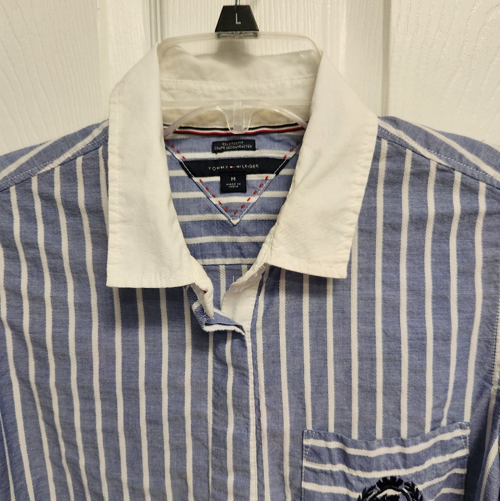 Blue Striped Women's Shirt - Picture 4 of 11